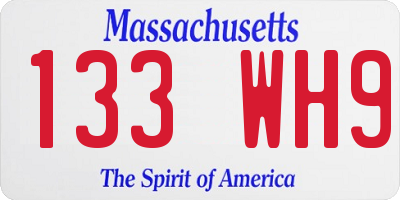 MA license plate 133WH9