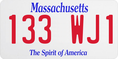 MA license plate 133WJ1