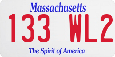 MA license plate 133WL2