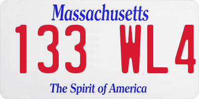 MA license plate 133WL4