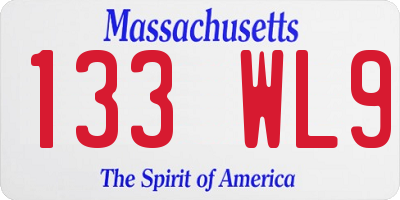 MA license plate 133WL9