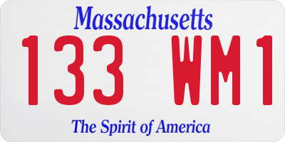 MA license plate 133WM1