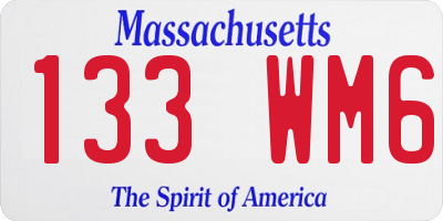 MA license plate 133WM6