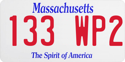 MA license plate 133WP2