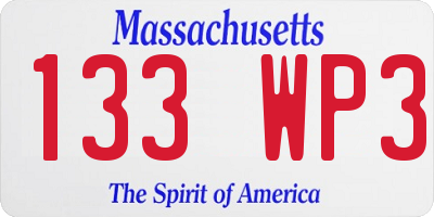 MA license plate 133WP3