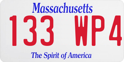 MA license plate 133WP4