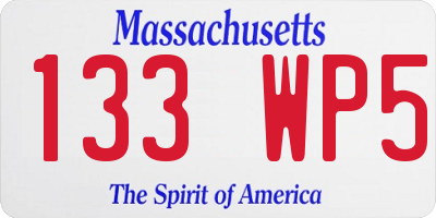 MA license plate 133WP5