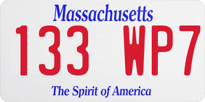 MA license plate 133WP7