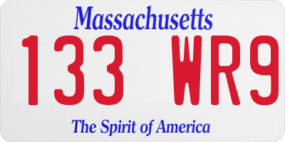 MA license plate 133WR9