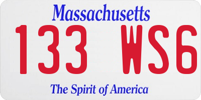 MA license plate 133WS6