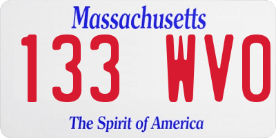 MA license plate 133WV0
