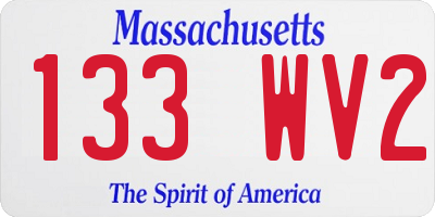 MA license plate 133WV2