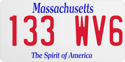 MA license plate 133WV6