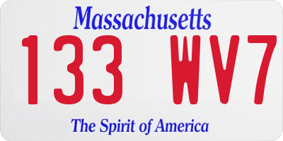 MA license plate 133WV7
