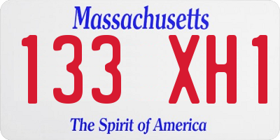 MA license plate 133XH1