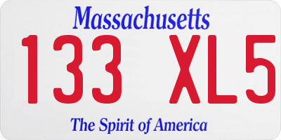 MA license plate 133XL5