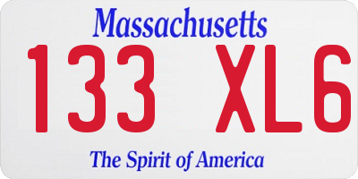MA license plate 133XL6