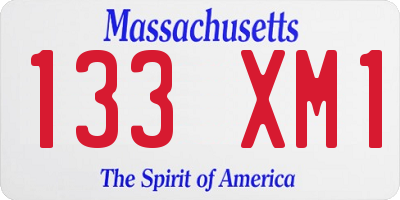 MA license plate 133XM1
