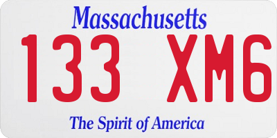 MA license plate 133XM6