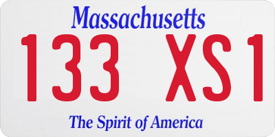 MA license plate 133XS1