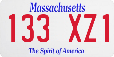 MA license plate 133XZ1