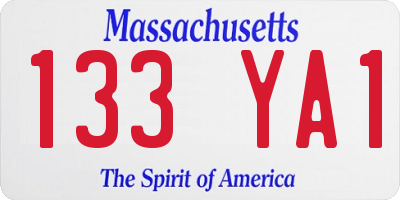 MA license plate 133YA1