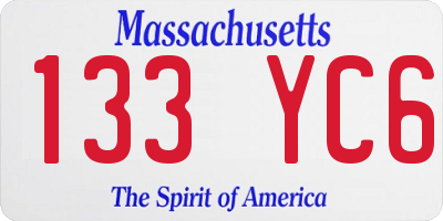 MA license plate 133YC6