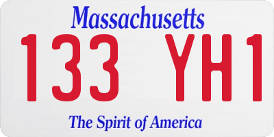 MA license plate 133YH1