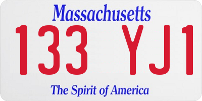 MA license plate 133YJ1