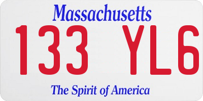MA license plate 133YL6