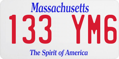 MA license plate 133YM6