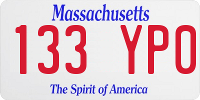 MA license plate 133YP0