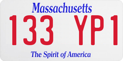 MA license plate 133YP1