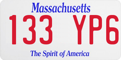 MA license plate 133YP6