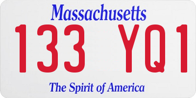 MA license plate 133YQ1