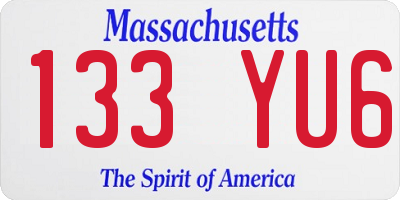 MA license plate 133YU6