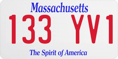MA license plate 133YV1