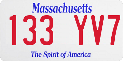 MA license plate 133YV7