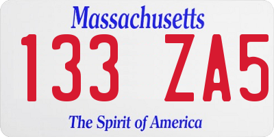 MA license plate 133ZA5
