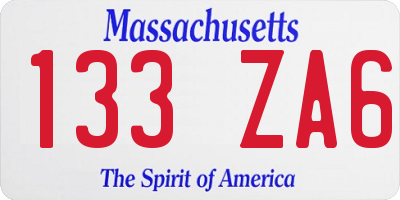 MA license plate 133ZA6