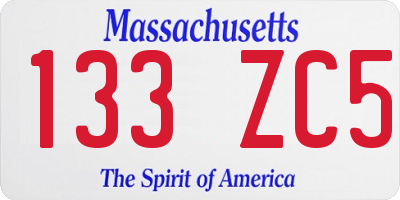 MA license plate 133ZC5
