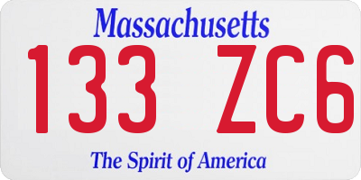 MA license plate 133ZC6