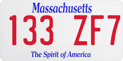 MA license plate 133ZF7