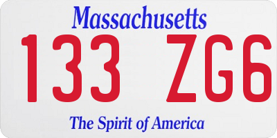 MA license plate 133ZG6