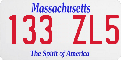 MA license plate 133ZL5