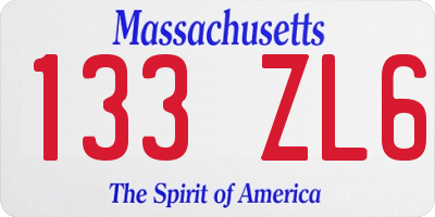 MA license plate 133ZL6