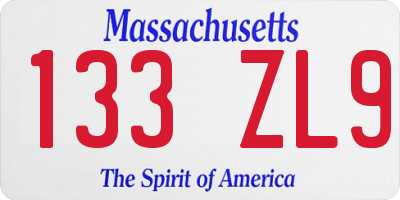 MA license plate 133ZL9