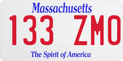 MA license plate 133ZM0