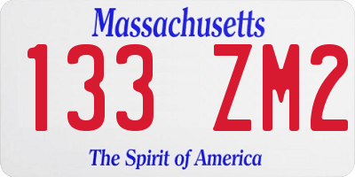MA license plate 133ZM2