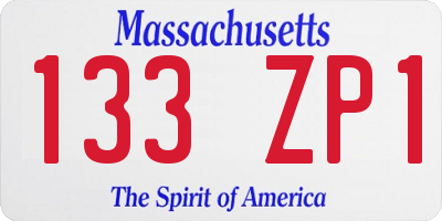 MA license plate 133ZP1
